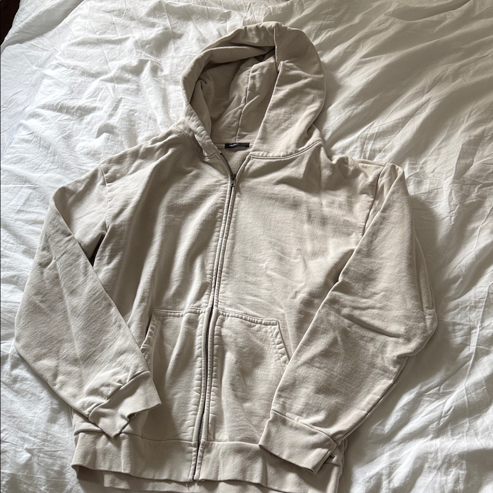 Talentless Cream Zip-Up Hoodie